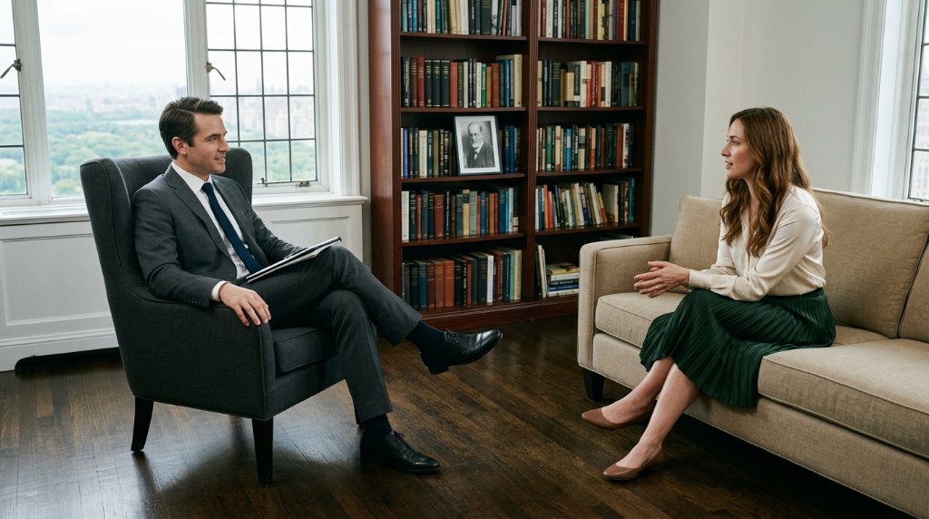 Psychologist in conversation with a female client about sexual fantasies and what they mean